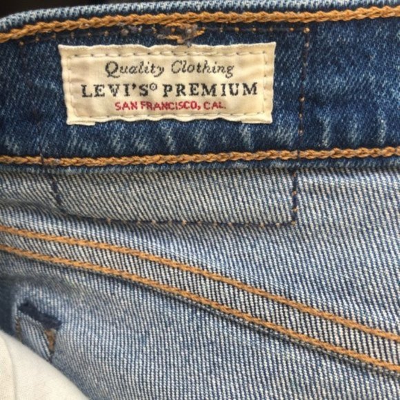 ❤️Levi’s Wedgie Straight Premium Denim Jeans Raw Hem Button Fly Size W 28 L26 - Picture 6 of 10